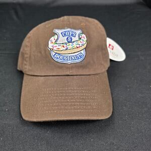 Bayside Cops & Doughnuts Clare Michigan Dad Hat Baseball Cap Brown Adjustable